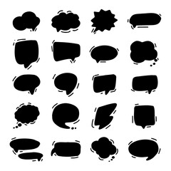 A collection of 24 black speech bubbles. Perfect for adding text quotes or dialogue in social media posts or presentations