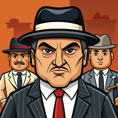 Mafia & Gangsters Vintage Vector Design: Retro Crime Elements & Icons