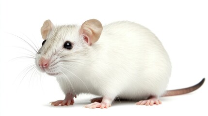 Studio shot of a white rat