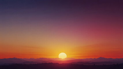 Sunset over the mountains. Sunrise over the mountains. Beautiful nature landscape.