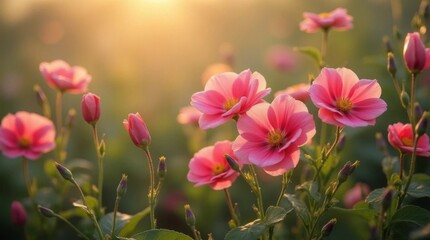 Fototapeta premium pink tulips in the garden