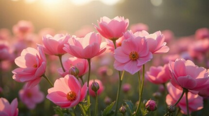 Fototapeta premium pink tulips in the garden