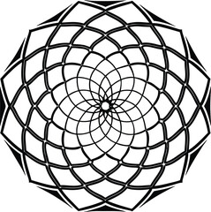 Obraz premium Black and White Mandala Silhouette, Vector Art, Generative AI Designs
