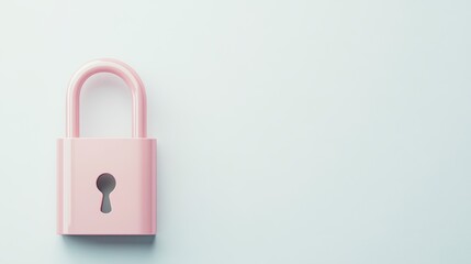 Fototapeta premium solid pastel lock with modern smooth finish Over solid white Studio Background.