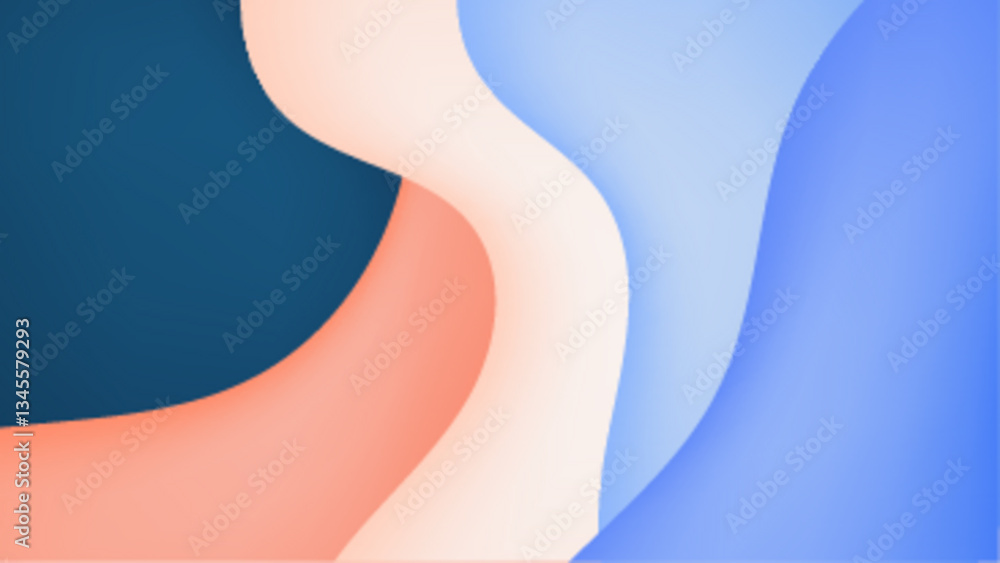 Poster colorful bright colors blend together in an abstract design featuring smooth curves and waves vector