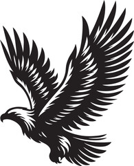 Obraz premium Majestic Soaring Eagle - Black and White Vector Illustration