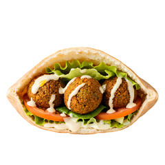 Falafel Pita: Delicious Middle Eastern Food on Transparent  background