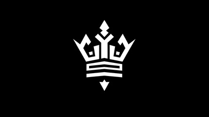 A minimalist crown icon in black and white