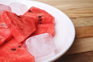 Fresh watermelon summer tropical fruit and iced