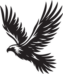 Obraz premium Majestic Soaring Eagle - Black and White Vector Illustration