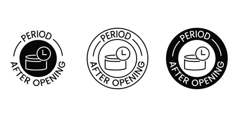 period after opening emblem vector design. good for packaging laber