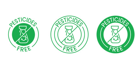 pesticides free emblem label vector icon design