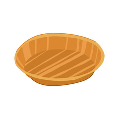 natural bamboo plate cartoon vector illustration