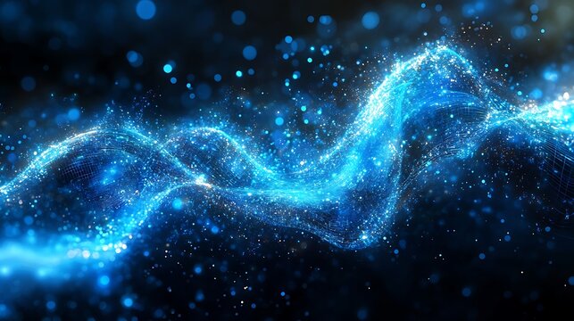 A futuristic quantum core sparking with radiant energy, glowing neon circuits extending outward in dynamic waves, holographic particles floating mid-air,