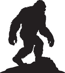Fototapeta premium Bigfoot Silhouette silhouette vector design on white background