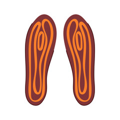 feet electric heated insoles cartoon vector illustration