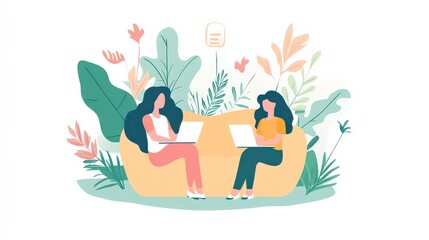 Obraz premium Caregiver Communicating with Family via Laptop