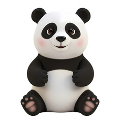 Cute Panda Bear Image on Transparent  background