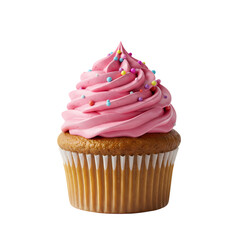 Pink Cupcake: Delicious Dessert Image on Transparent  background