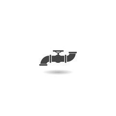 Fototapeta premium Pipes system icon with shadow