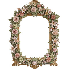 Floral Frame Border Design on Transparent  background