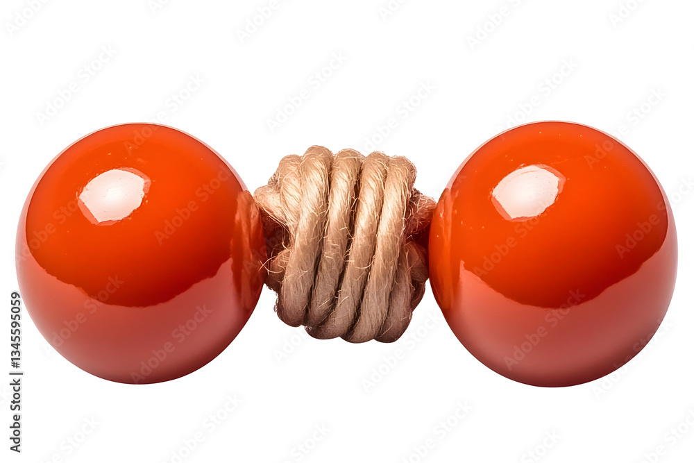 Aufkleber isolated 3d rendering ornament of red spheres connected by metallic cord with transparent background