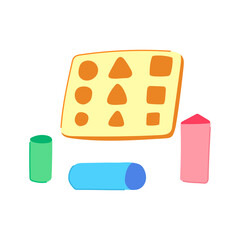 building stacking toy cartoon vector illustration
