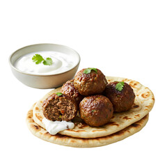 Greek Meatballs with Tzatziki on Transparent  background