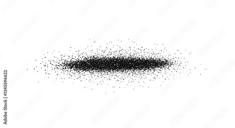 Poster black particles shifting into a smooth line in flat vector art