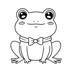 Frog drawing illustration for coloring book
