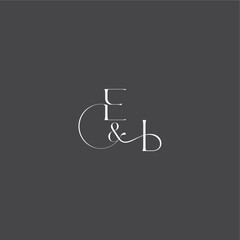 luxury curvy style EI initial with line monogram wedding logo concept letter