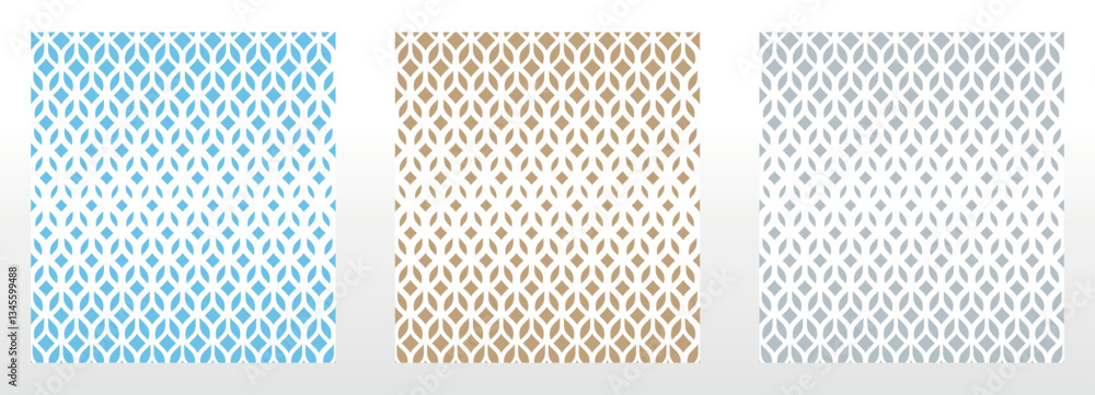 Poster set of abstract geometric patterns. seamless vector backgrounds. colored ornaments graphic modern pa