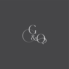 luxury curvy style monogram wedding logo concept letter initial with line GQ