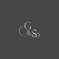 luxury curvy style monogram wedding logo concept letter initial with line GS
