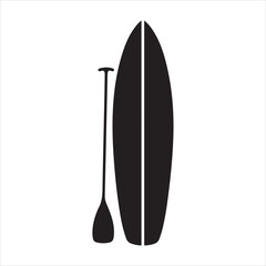 Paddleboard and Paddle Silhouette
