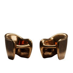 Bronze Chair Sculptures on Transparent  background