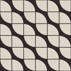 Abstract artwork of vector geometric shapes. Geometric vector seamless color pattern. Vector background with color simple geometrical shapes. Bauhaus style. Beige and brown colors pattern.