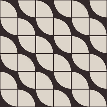 Abstract artwork of vector geometric shapes. Geometric vector seamless color pattern. Vector background with color simple geometrical shapes. Bauhaus style. Beige and brown colors pattern.