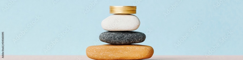 Poster minimalist financial balance strategies zen-inspired investment stacking visualization for mindful w