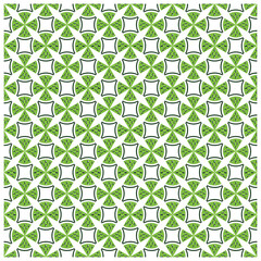 A vibrant green geometric pattern featuring star like shapes and alternating white elements, resembling stylized leaves or fruits, It could be used as a school bag, kids dress, wallpaper, fabric