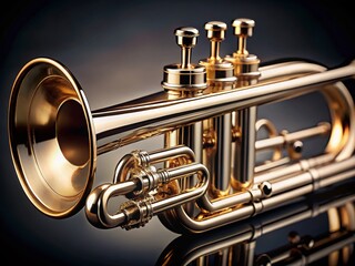 High-Detail Close-up of a Sleek, Modern Trumpet Design