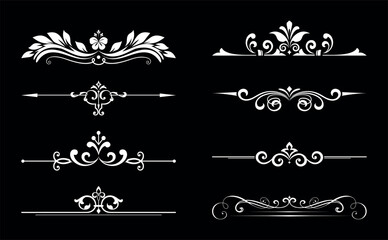 Vintage set. Floral elements for design monograms, invitations, frames, menus and labels. Graphic design of the website, cafes, boutiques, hotels, wedding invitations.