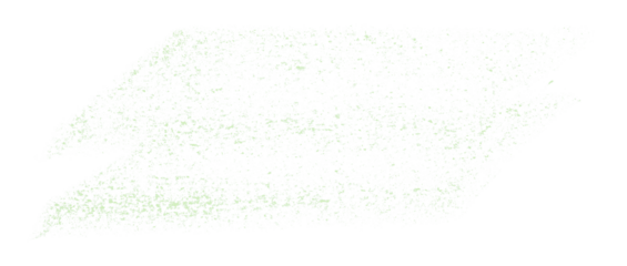 Separate green crayon brush strokes on transparent background.