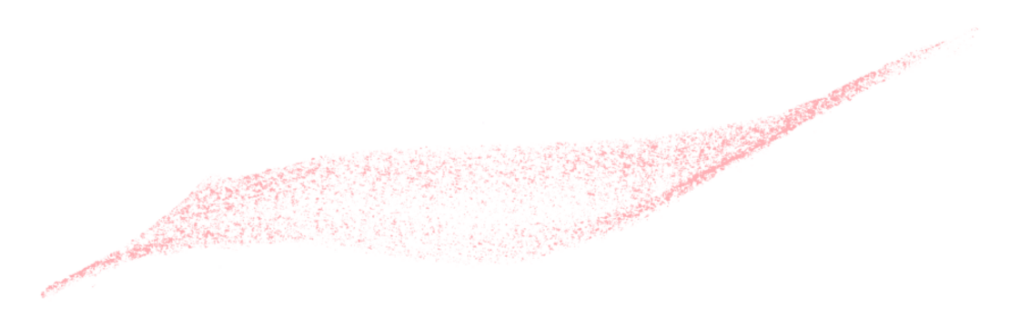 Separate pink crayon brush strokes on transparent background