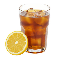 Iced Tea: Lemon & Ice on Transparent  background