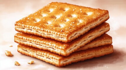 tasty crackers isolated,cartoon illustration style
