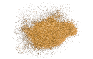 Orange glitter powder isolated on transparent background