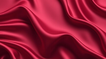 Obraz premium Closeup of red silk fabric with smooth texture and shiny surface.