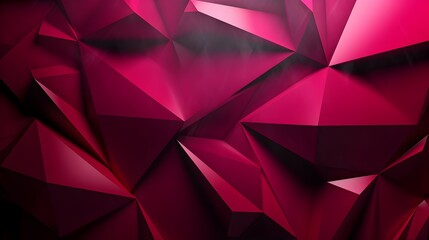 Crimson geometric facets reflecting light in a dramatic, almost mystical interplay of shadow and shine.