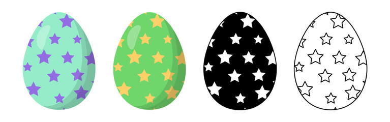 Vector illustration of Easter eggs set on transparent background